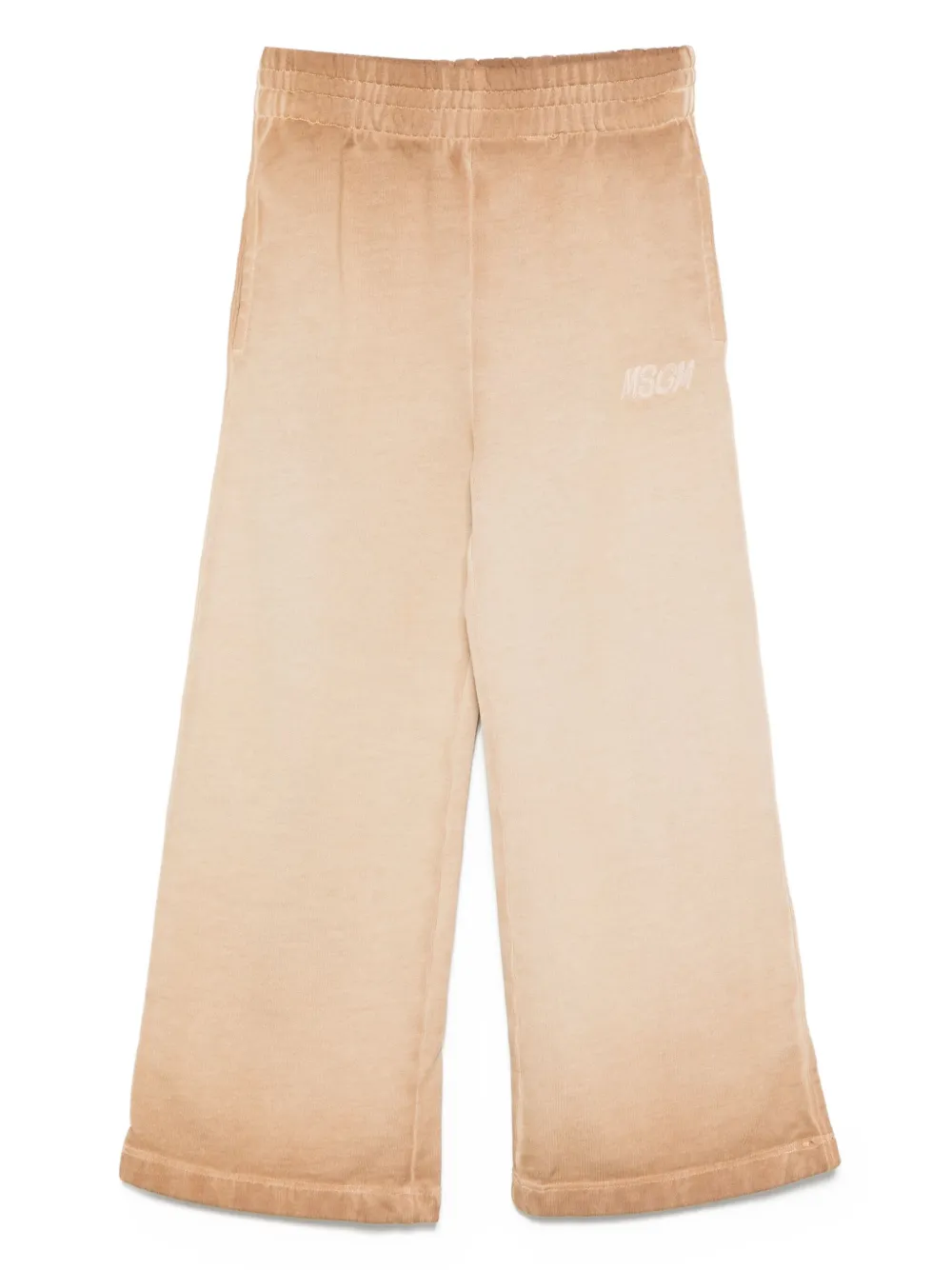 MSGM Kids Broek met geborduurd logo Beige