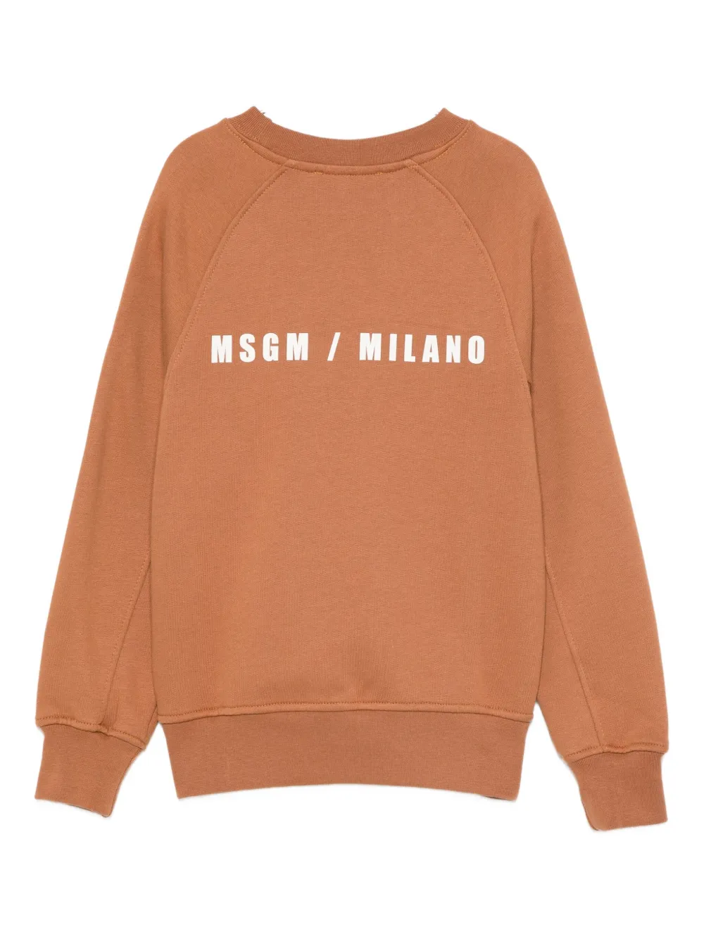 Msgm Raglan-sleeve Logo-print Sweatshirt In Brown