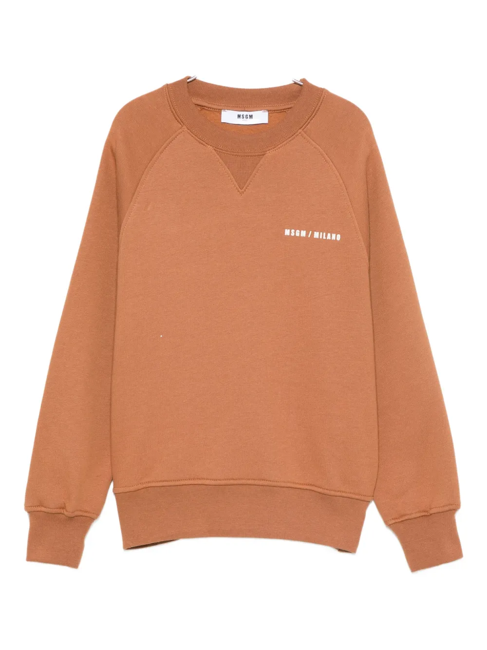 Msgm Raglan-sleeve Logo-print Sweatshirt In Brown