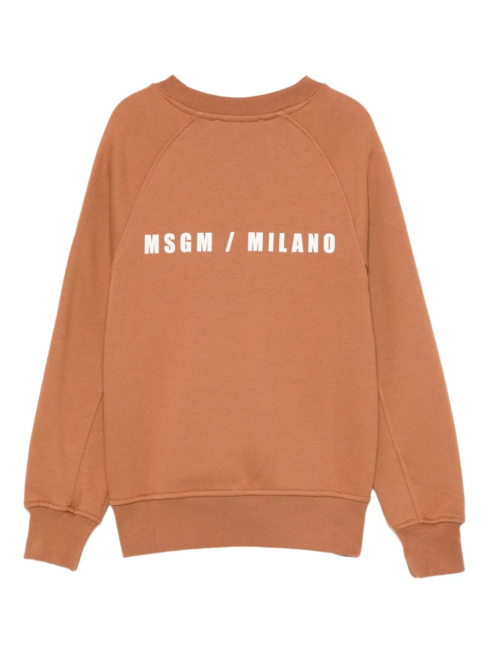 MSGM Kids Sweater met logoprint en raglan mouwen Bruin