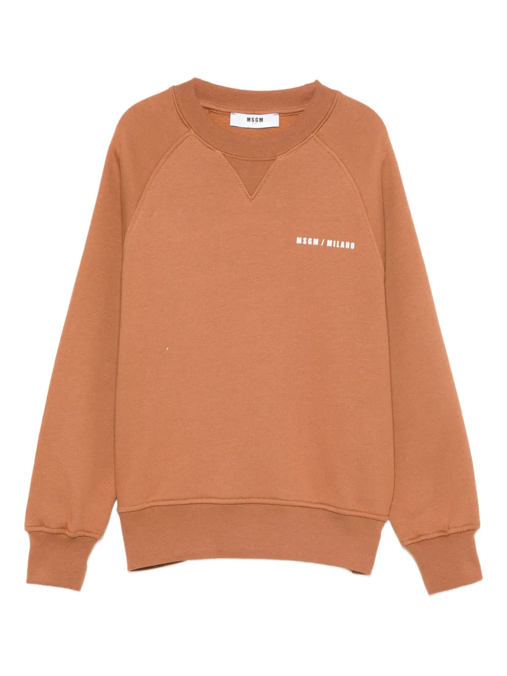MSGM Kids Sweater met logoprint en raglan mouwen Bruin