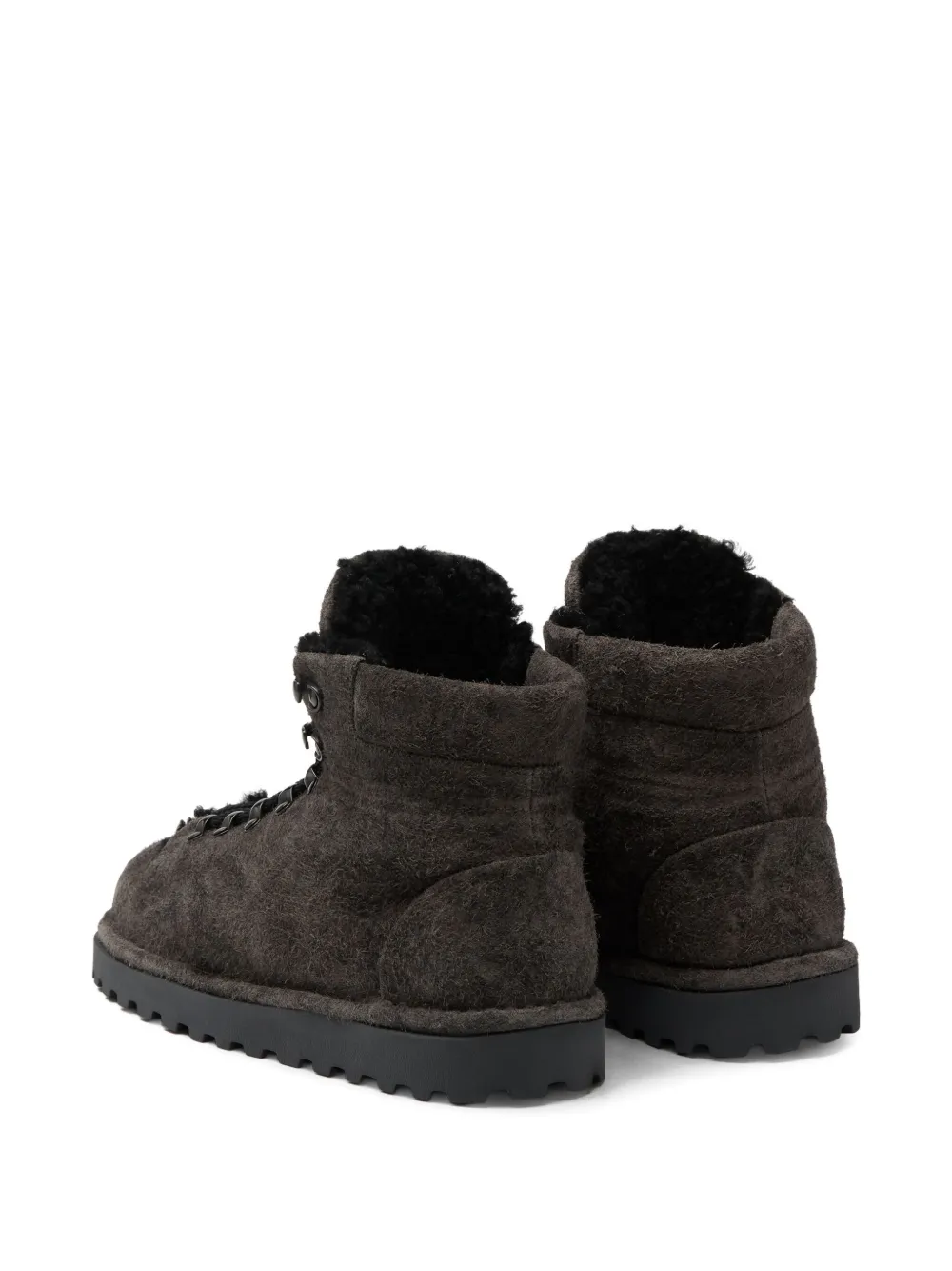 Marsèll Pallottola Lace-up Shearling Boots In Gray