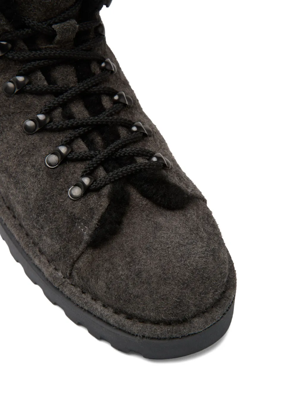 Marsèll Pallottola Lace-up Shearling Boots In Gray