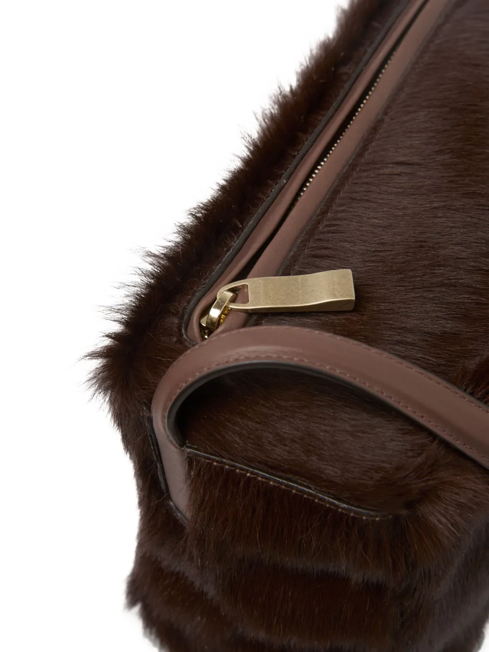 Marsèll Schoudertas van imitatiebont Bruin