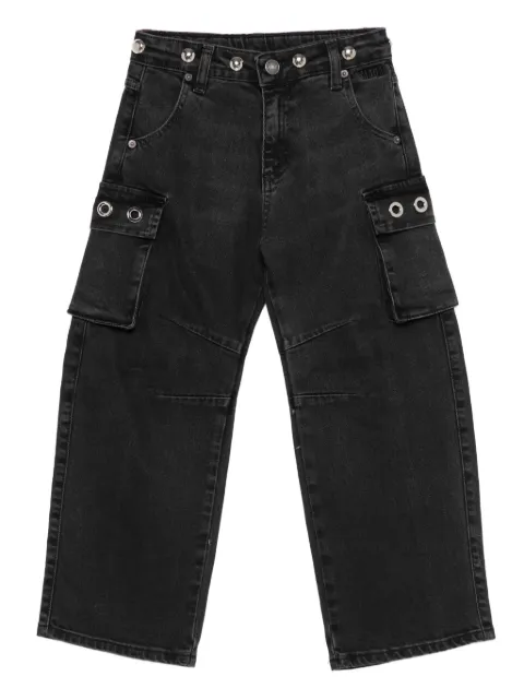 MSGM Kids cargo-pocket button-fastening jeans