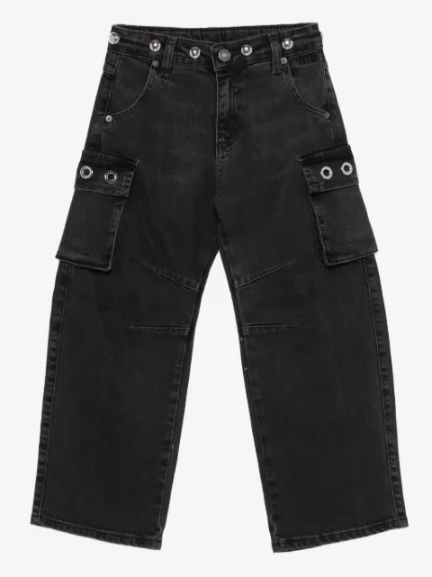 MSGM Kids cargo-pocket button-fastening jeans