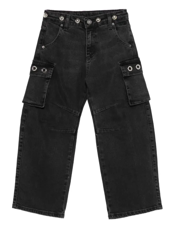 MSGM Kids カーゴジーンズ | ブラック | FARFETCH JP
