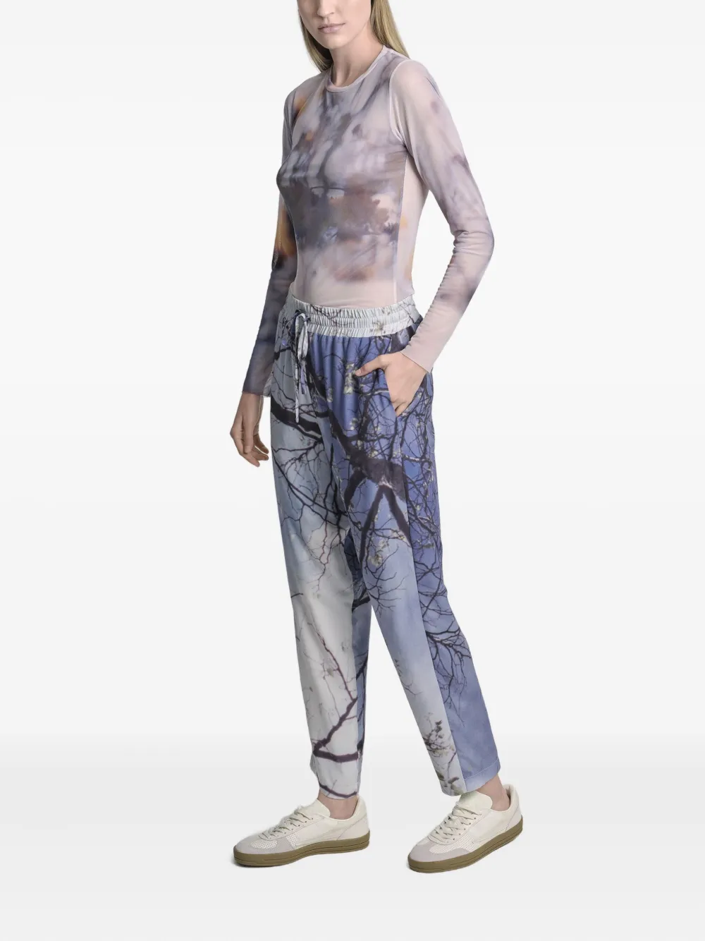 Uma | Raquel Blay Abstract-print Long-sleeve Top In Blue