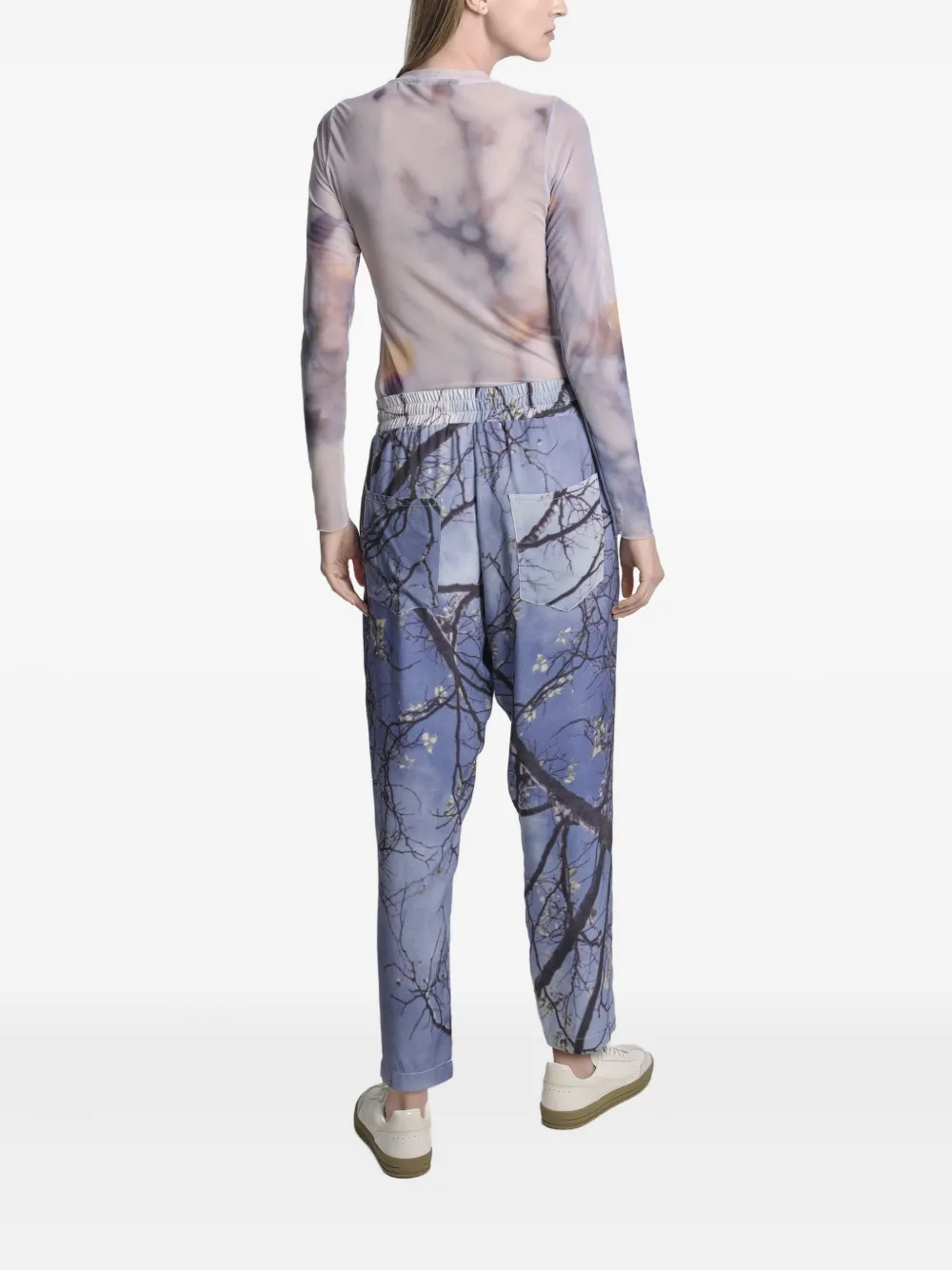 Uma | Raquel Blay Abstract-print Long-sleeve Top In Blue