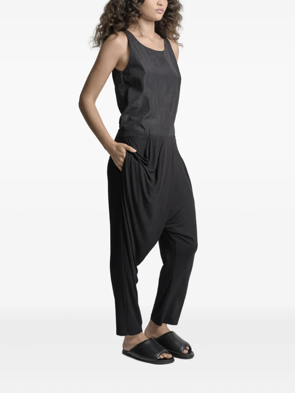 Uma | Raquel Blay Draped Drop-crotch Design Trousers In Black