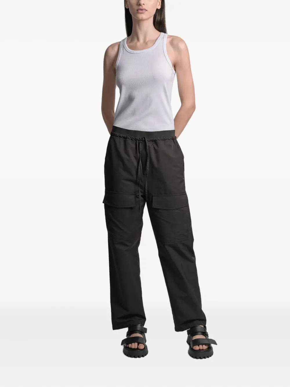 Uma | Raquel Davidowicz drawstring cargo-pocket straight-leg trousers - Zwart