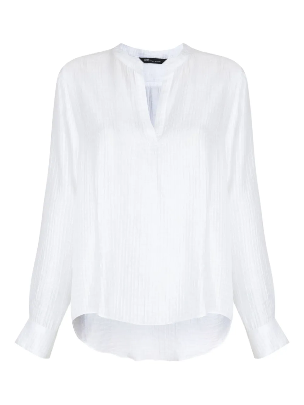 Uma | Raquel Blay textured V-neck blouse | White | Image 1