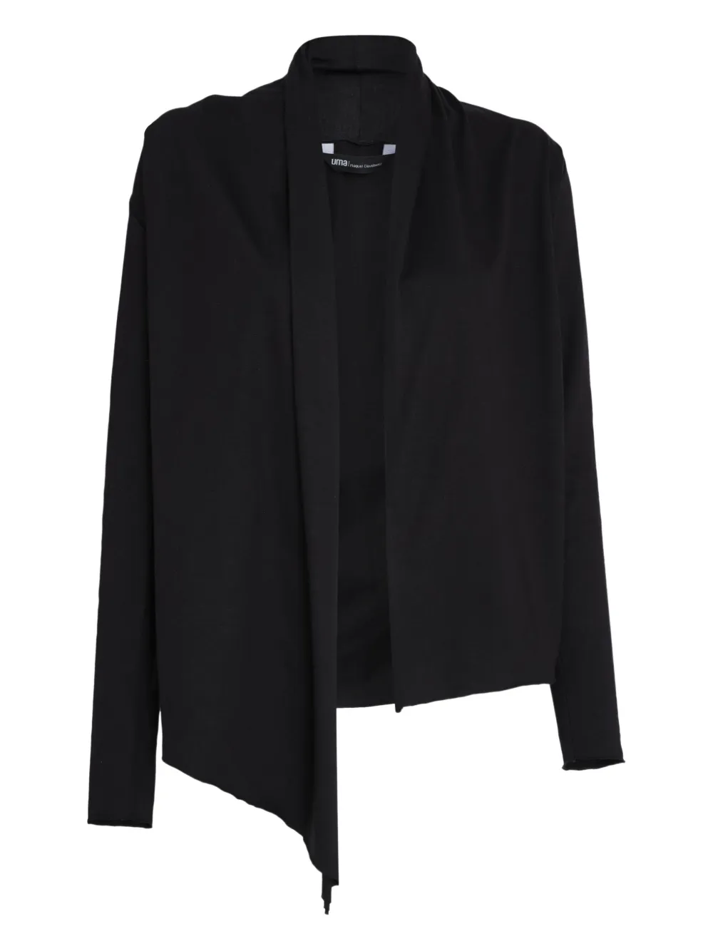 Uma Raquel Davidowicz Ruler Draped Asymmetrical Cardigan In Black