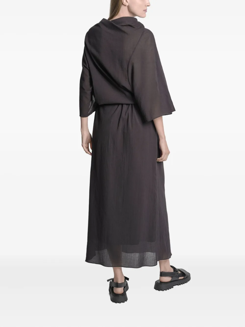 Uma | Raquel Davidowicz Jurk met asymmetrische hals Zwart