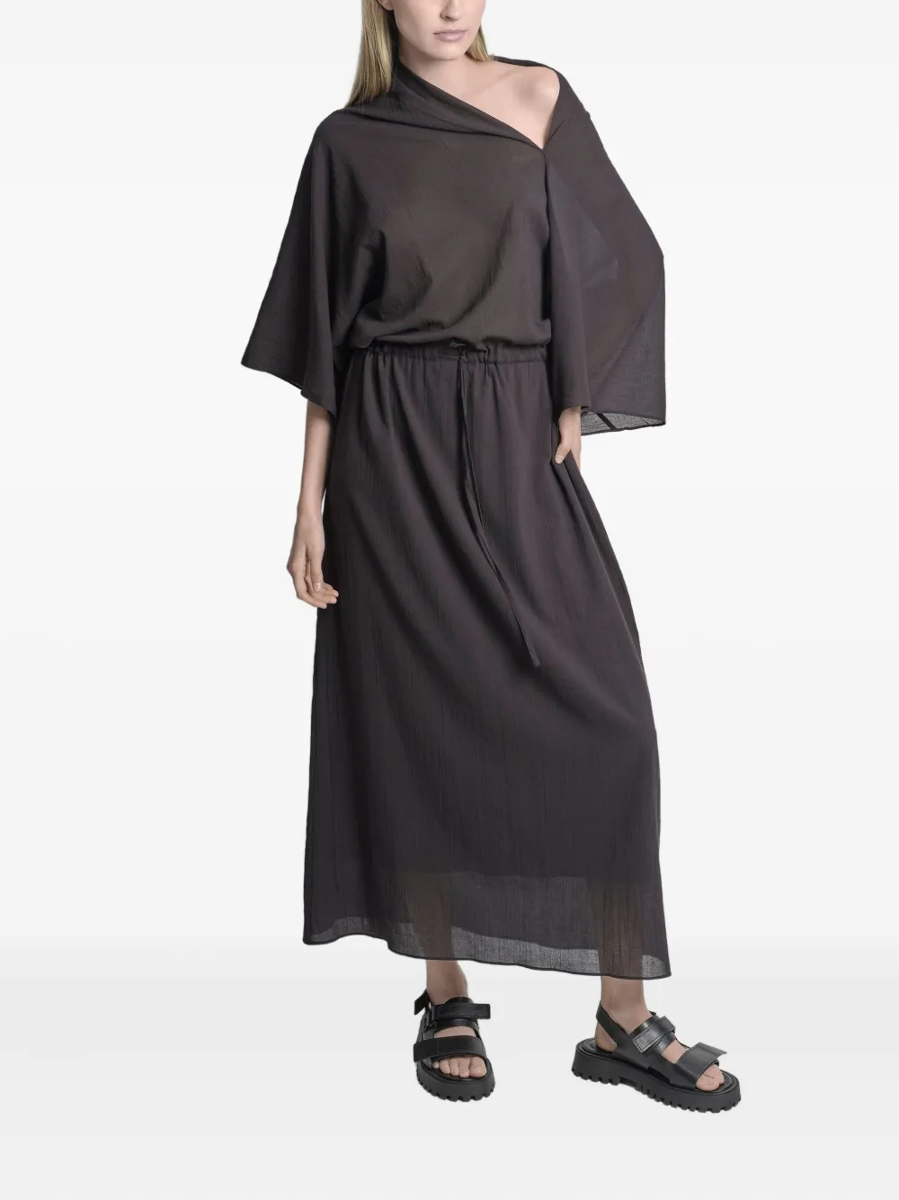 Uma | Raquel Davidowicz Asymmetrical-neckline dress - Zwart