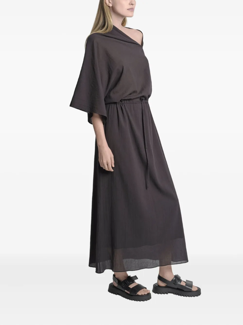 Uma | Raquel Davidowicz Jurk met asymmetrische hals Zwart