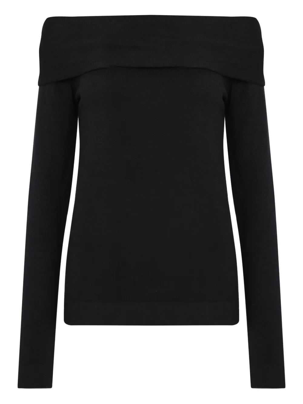 Uma | Raquel Davidowicz Geribbelde off-shoulder trui Zwart
