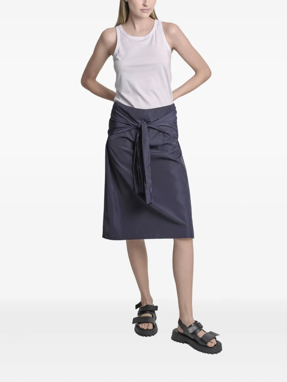 Uma | Raquel Davidowicz Formula midi-rok met gestrikte voorkant - Blauw
