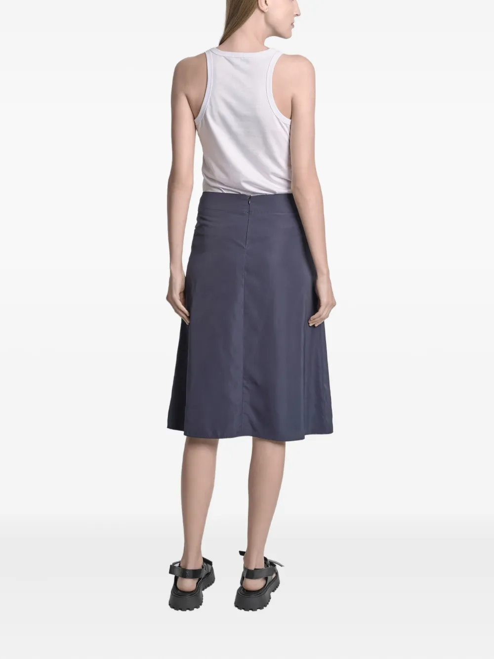 Uma | Raquel Davidowicz Formula midi-rok met gestrikte voorkant Blauw