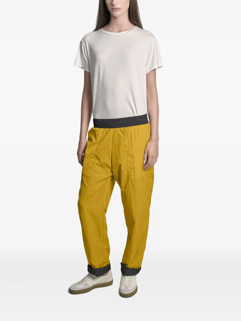 Uma Raquel Davidowicz Elastic-waist Patch-pocket Trousers In Gray