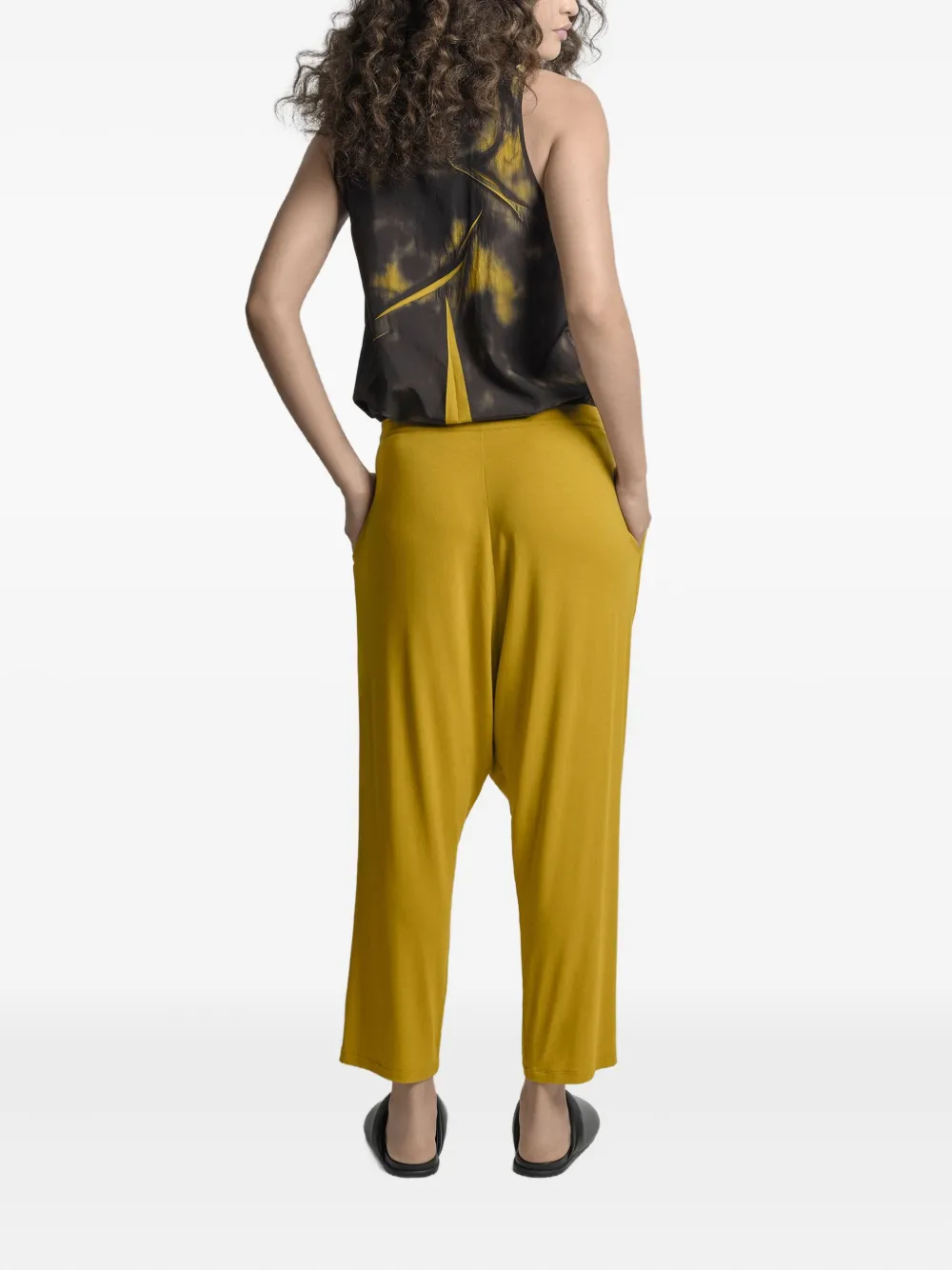 Uma | Raquel Blay Draped Straight-leg Trousers In Yellow