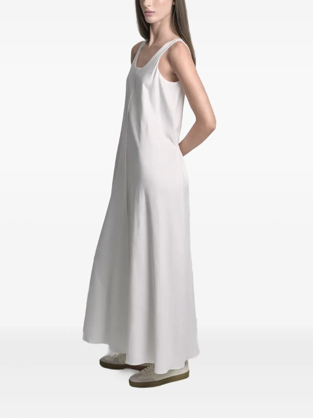 Uma Raquel Davidowicz Drawstring Sleeveless Maxi Dress In White