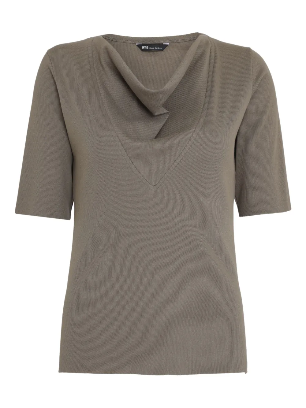 Uma | Raquel Davidowicz cowl-neck t-shirt | Brown | Image 1