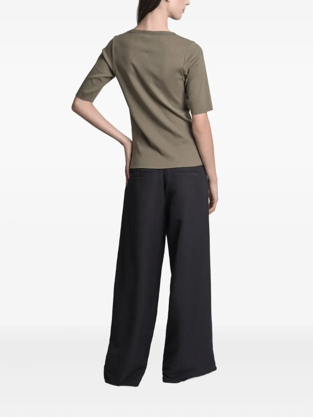 Uma | Raquel Davidowicz T-shirt met col Bruin