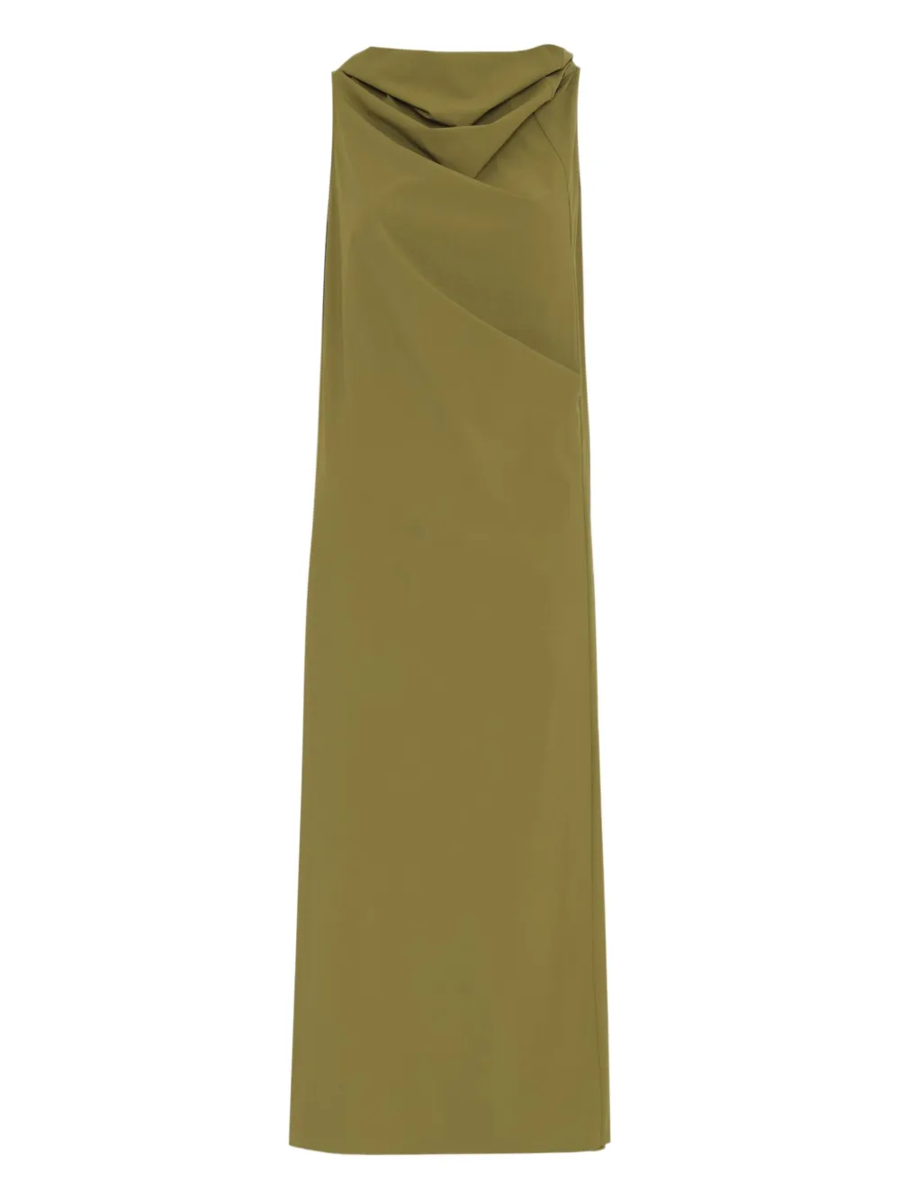 Uma Raquel Davidowicz Cowl-neck Draped Midi Dress In Green