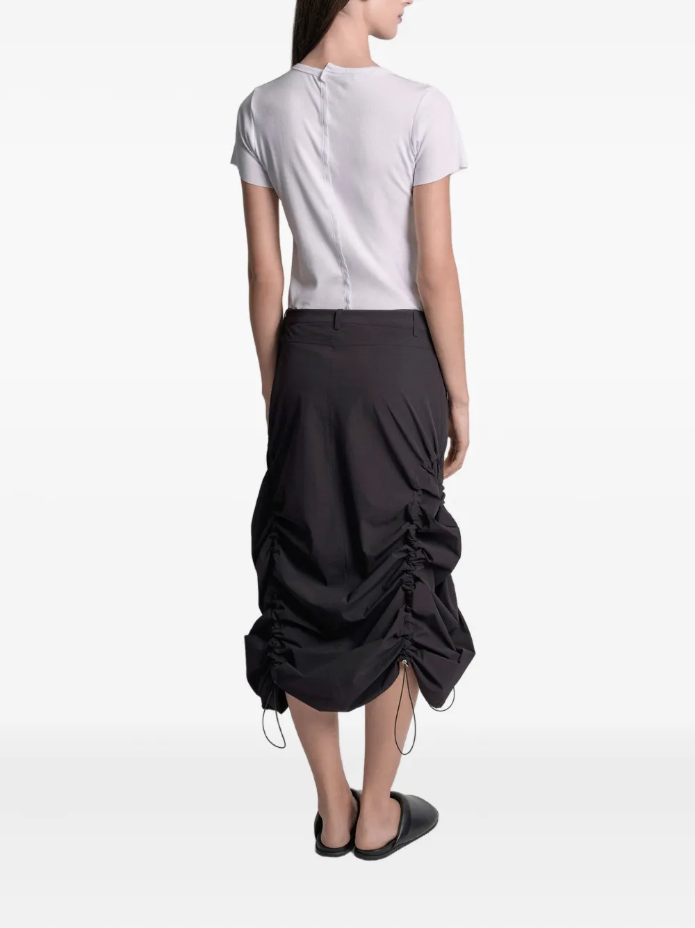 Uma Raquel Davidowicz Drawstring Ruffled Skirt In Black
