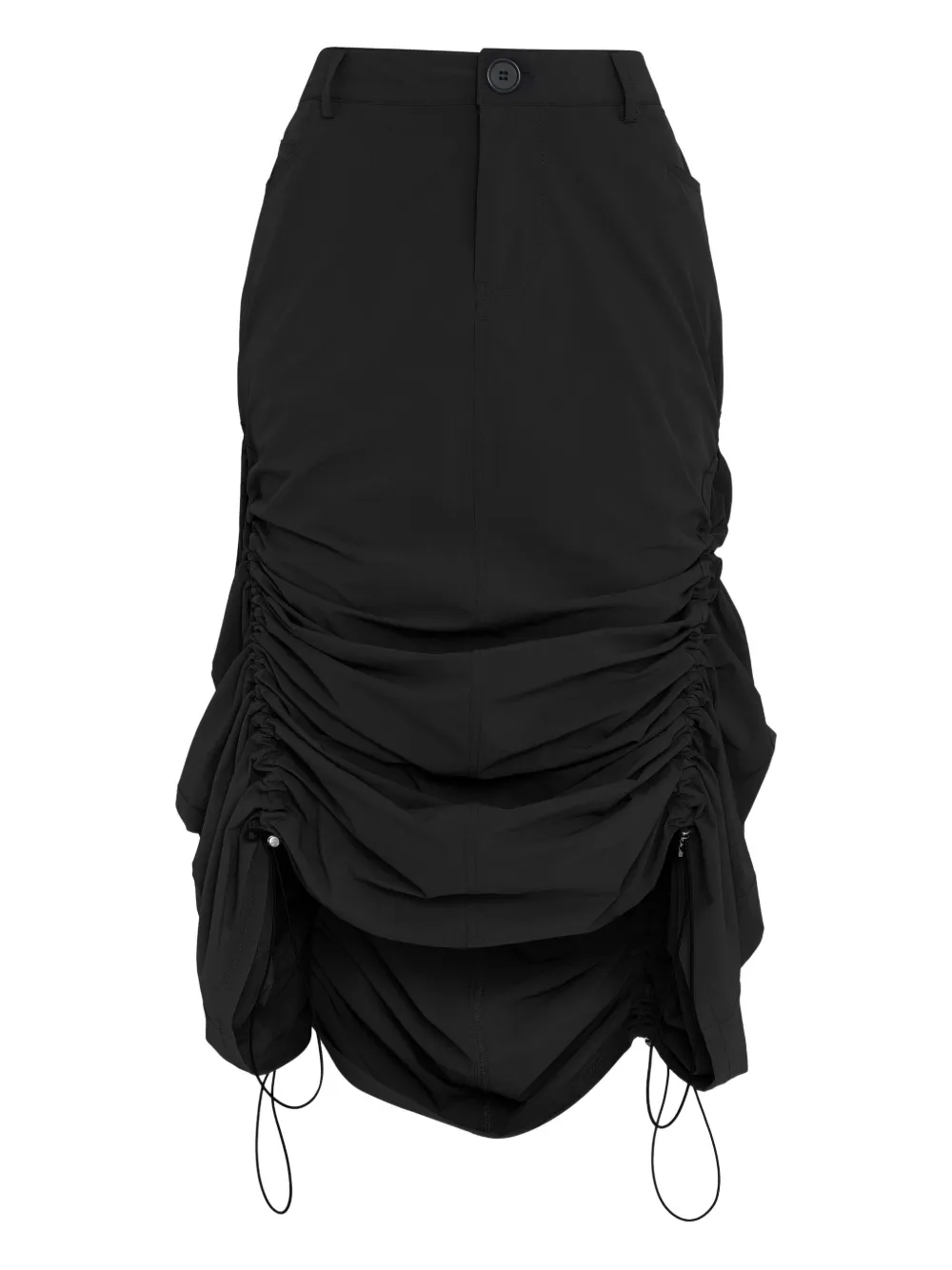 Uma Raquel Davidowicz Drawstring Ruffled Skirt In Black