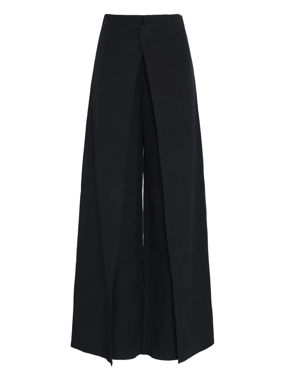 Uma Raquel Davidowicz DVD wrap-front wide-leg trousers - ブラック Uma Raquel Davidowicz DVD wrap-front wide-leg trousers - ブラック