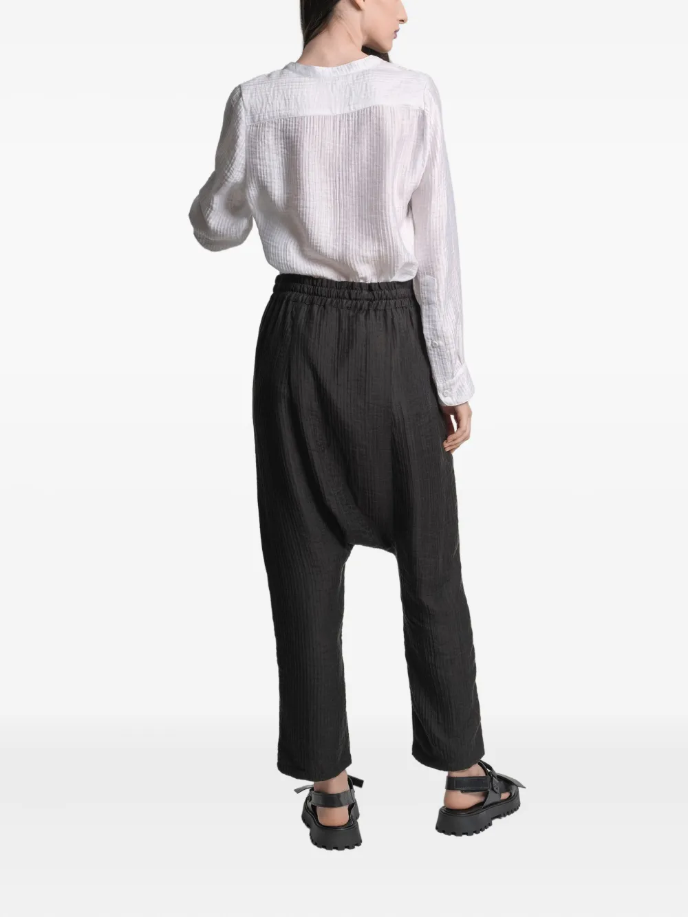 Uma Raquel Davidowicz Drawstring Drop-crotch Trousers In Black