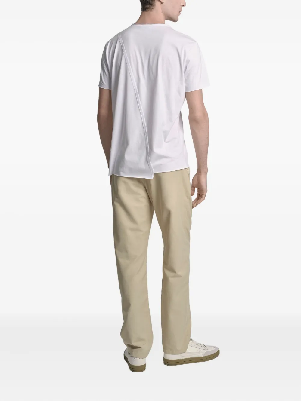 Uma | Raquel Blay Diagonal-seam T-shirt In White
