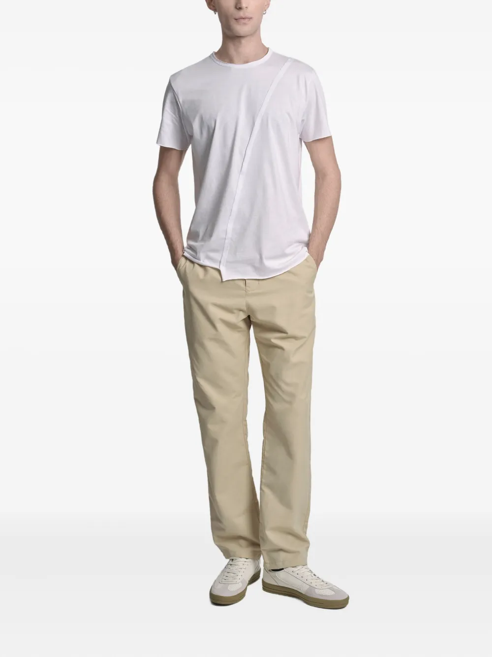 Uma | Raquel Blay T-shirt met diagonale zoom - Wit