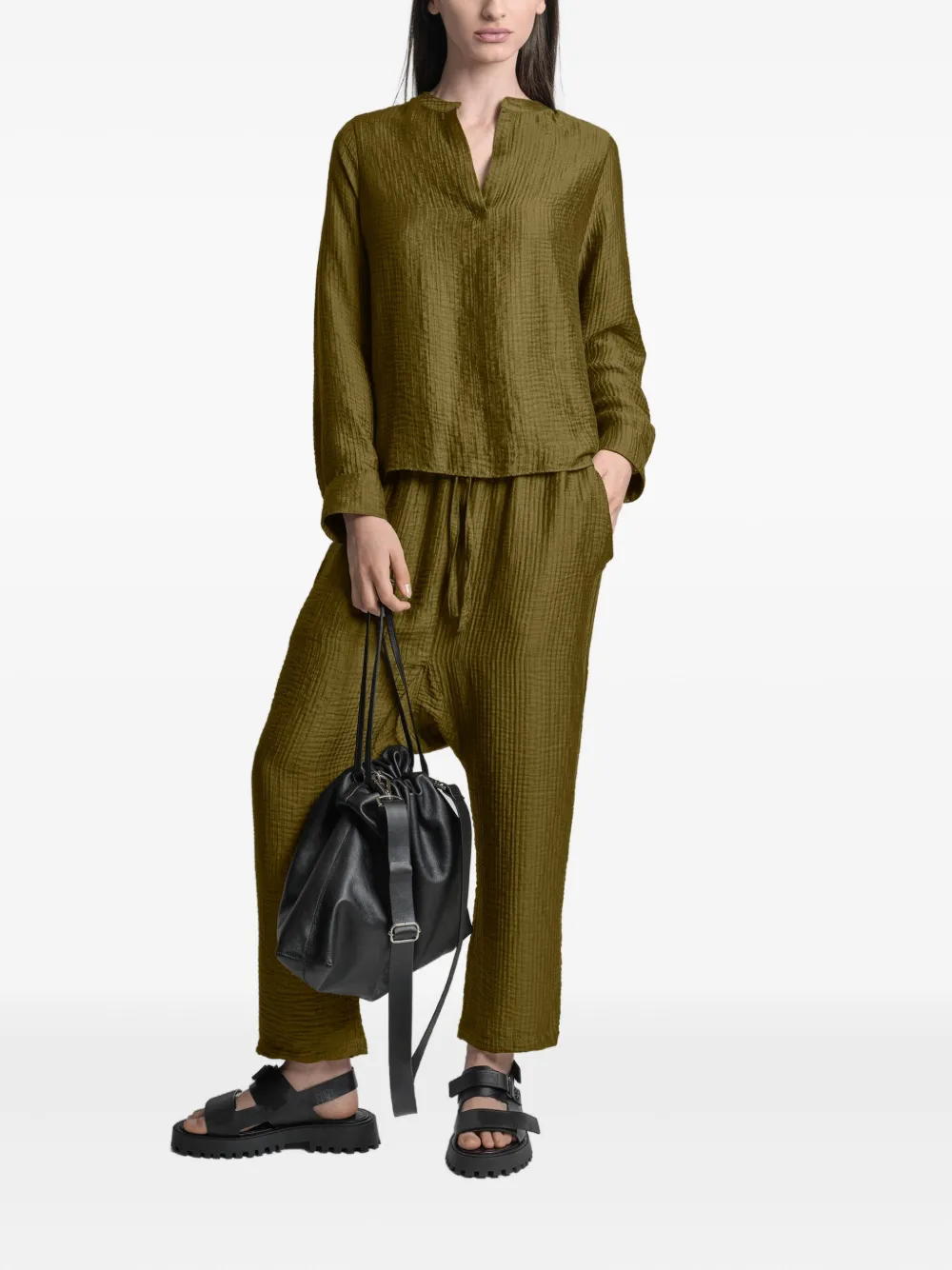 Uma | Raquel Blay Blouse met V-hals - Groen