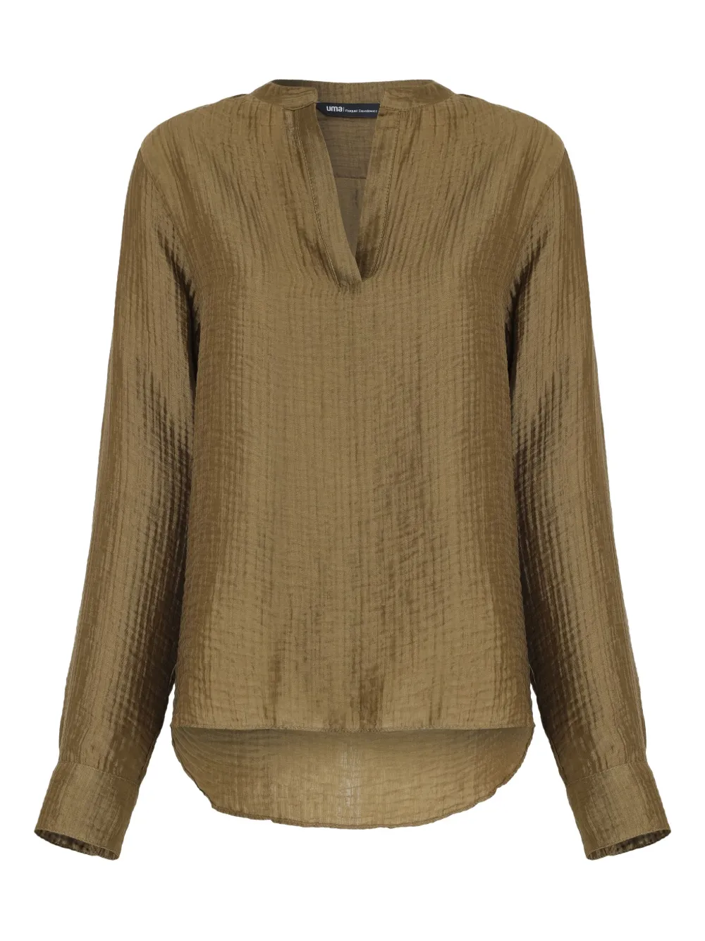 Uma | Raquel Blay Textured V-neck Blouse In Green