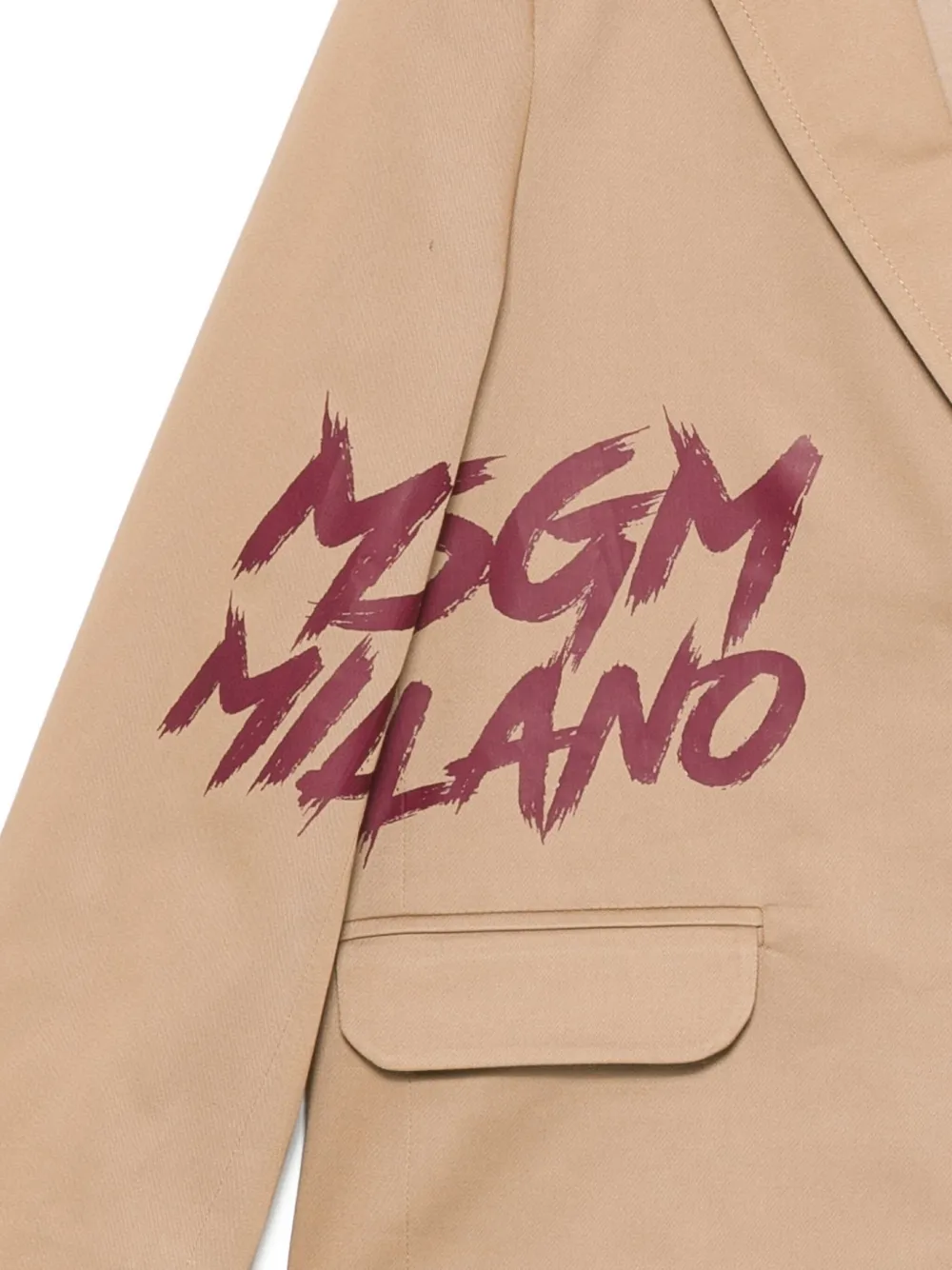 MSGM Kids Blazer met logo Beige