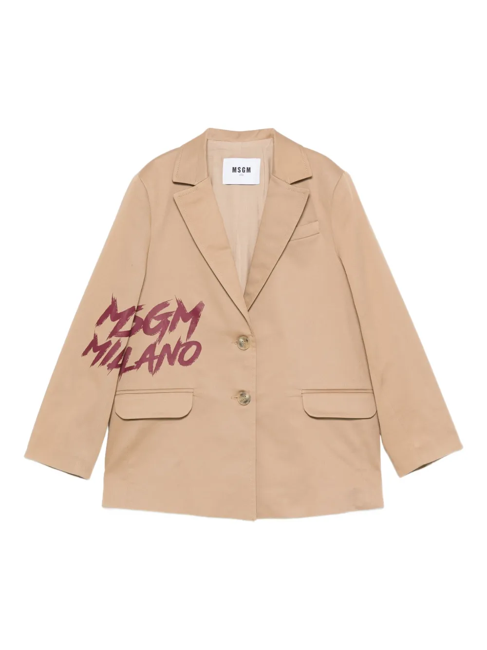 MSGM Kids Blazer met logo Beige