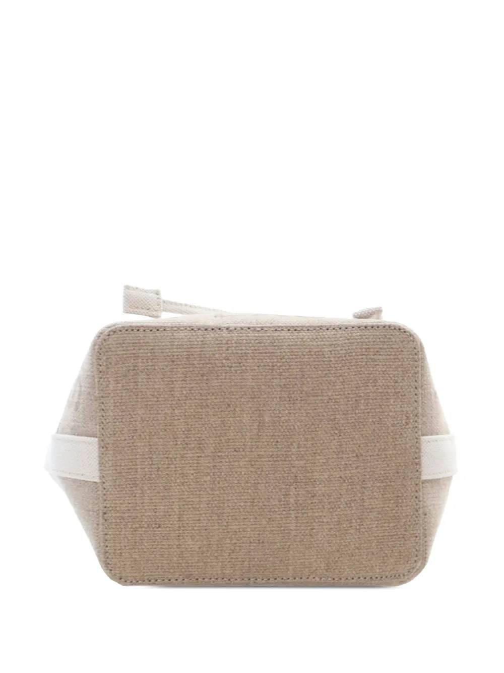 Pre-owned Saint Laurent 2022 Mini Canvas Rive Gauche Bucket Bag Satchel In White