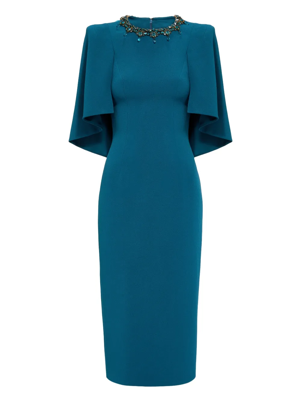 Jenny Packham Ursa midi-jurk met verfraaide hals Blauw