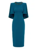 Jenny Packham Ursa embellished-neck midi dress - Blue