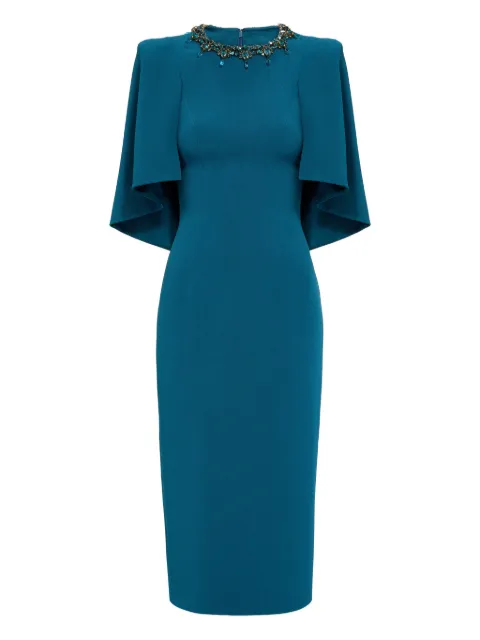 Jenny Packham Ursa embellished-neck midi dress