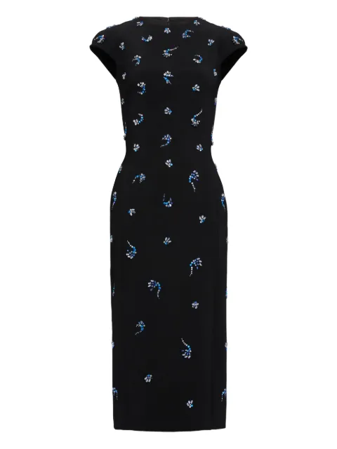 Jenny Packham embellished cap-sleeve midi dress