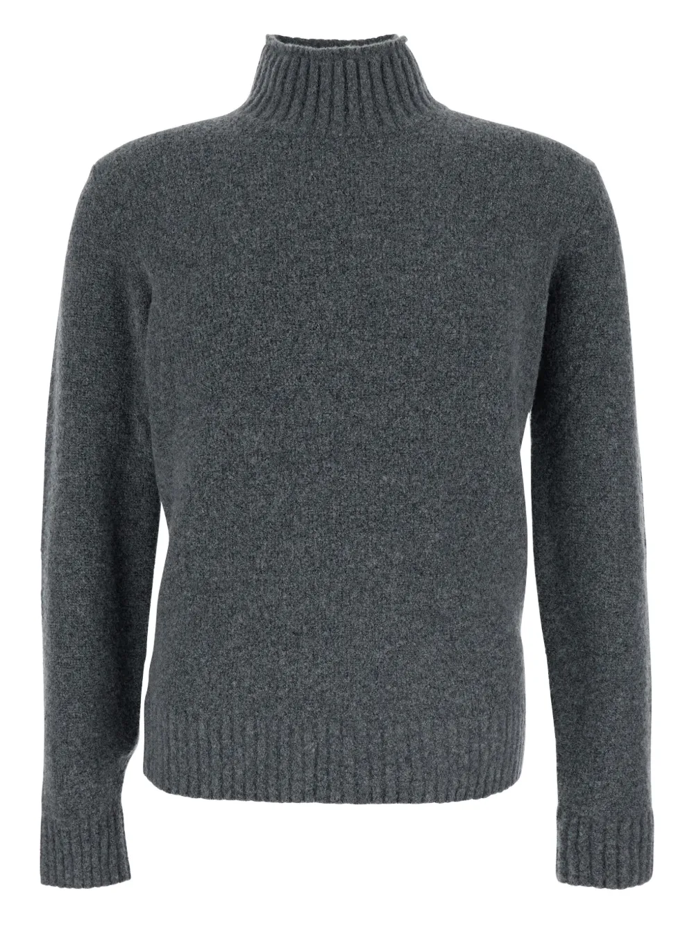 high-neck ribbed sweater