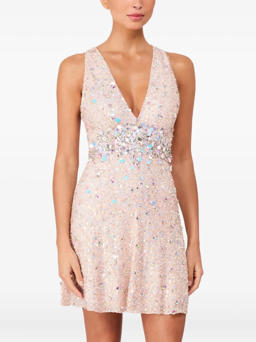Jenny Packham Pretty Thing V-neck mini dress - Roze
