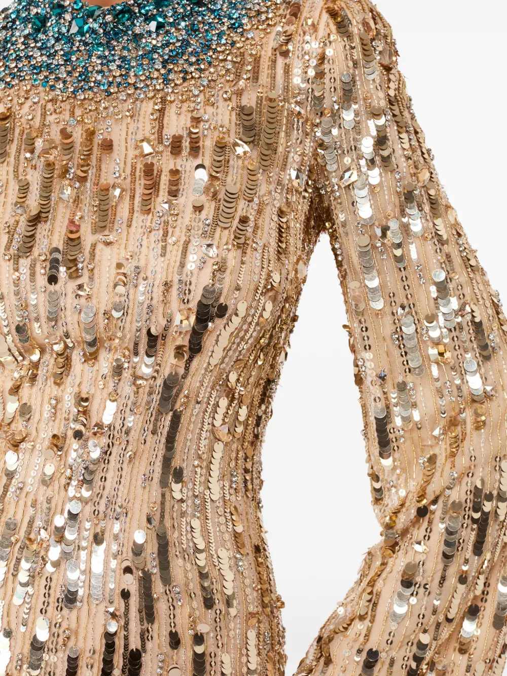 Jenny Packham Passion verfraaide mini-jurk Goud