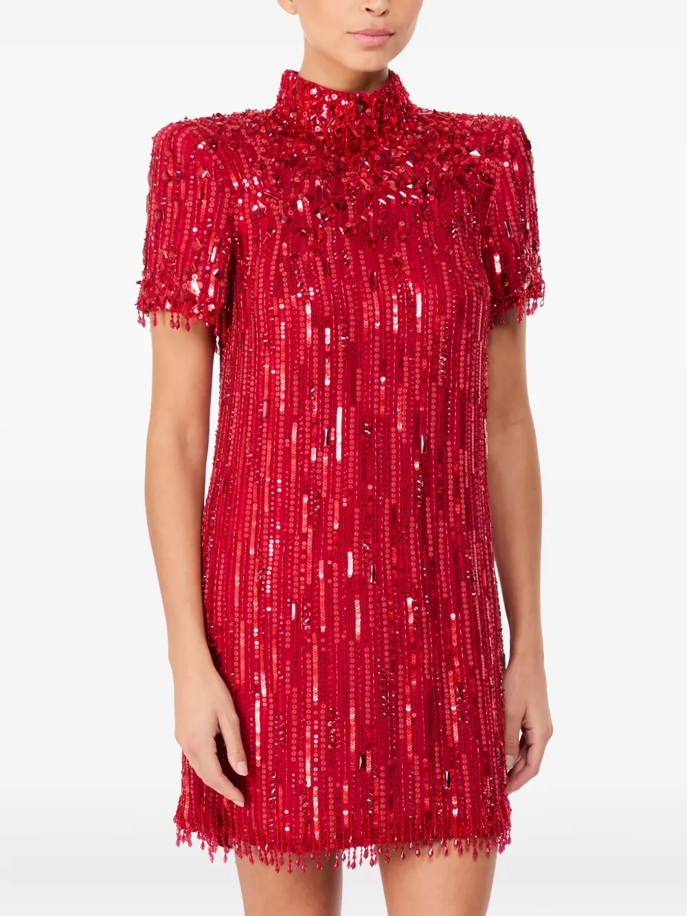 Jenny Packham Snapdragon sequin-embellished mini dress - Rood