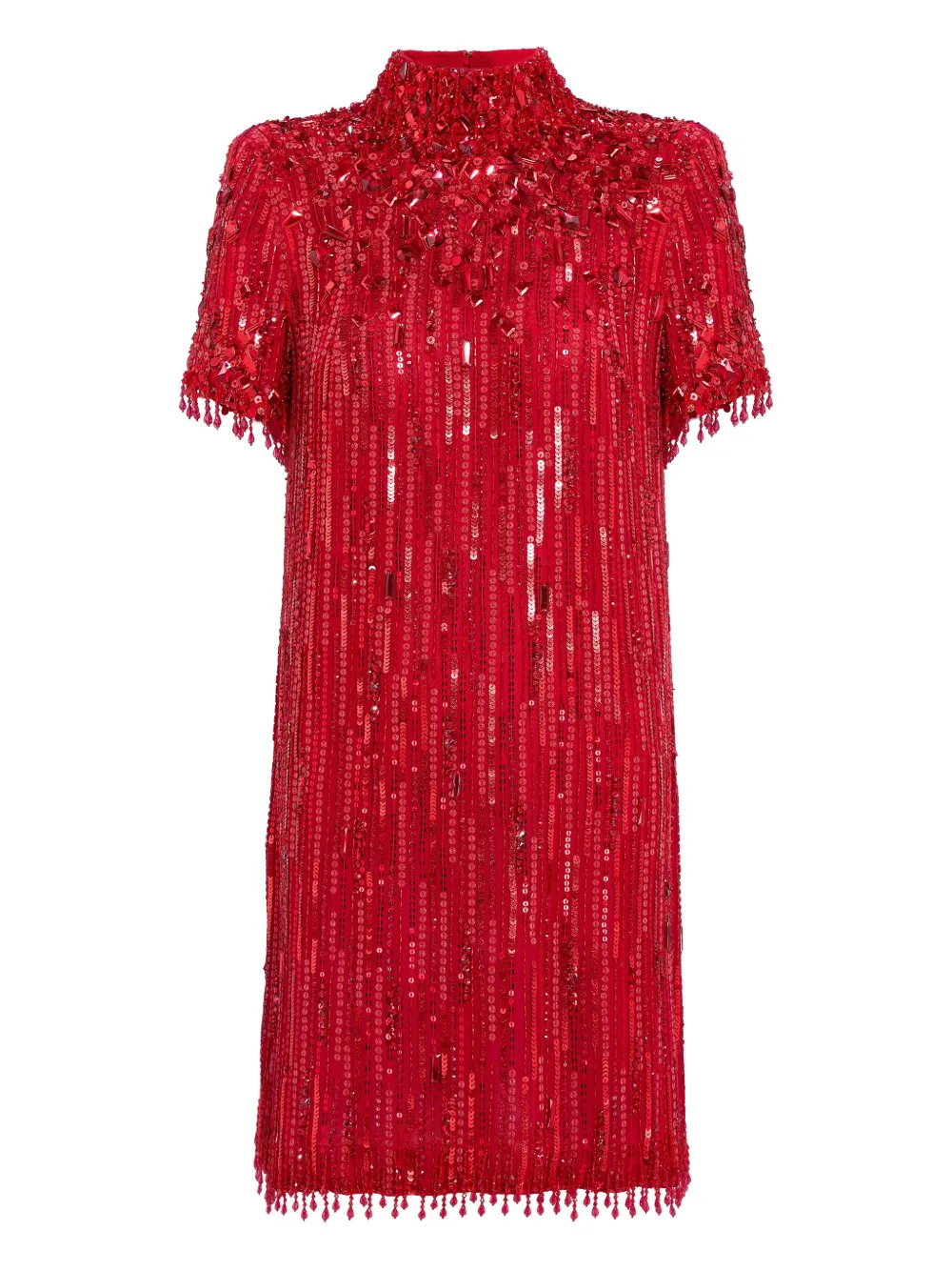 Jenny Packham Snapdragon sequin-embellished mini dress Rood