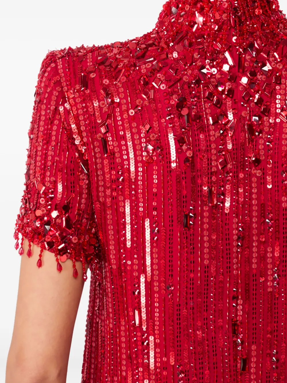 Jenny Packham Snapdragon mini-jurk met pailletten Rood